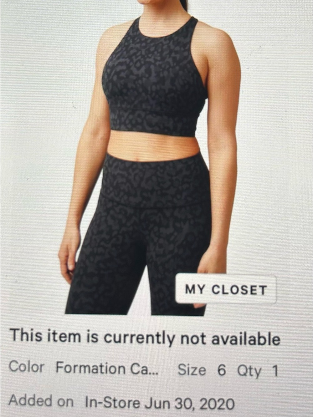 lululemon athletica Black High-Neck Leopard Print Sports Bra